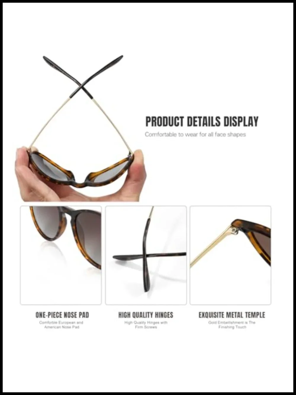Polarized Vintage Retro Round Sunglasses Unisex UV400 TR90 Frame